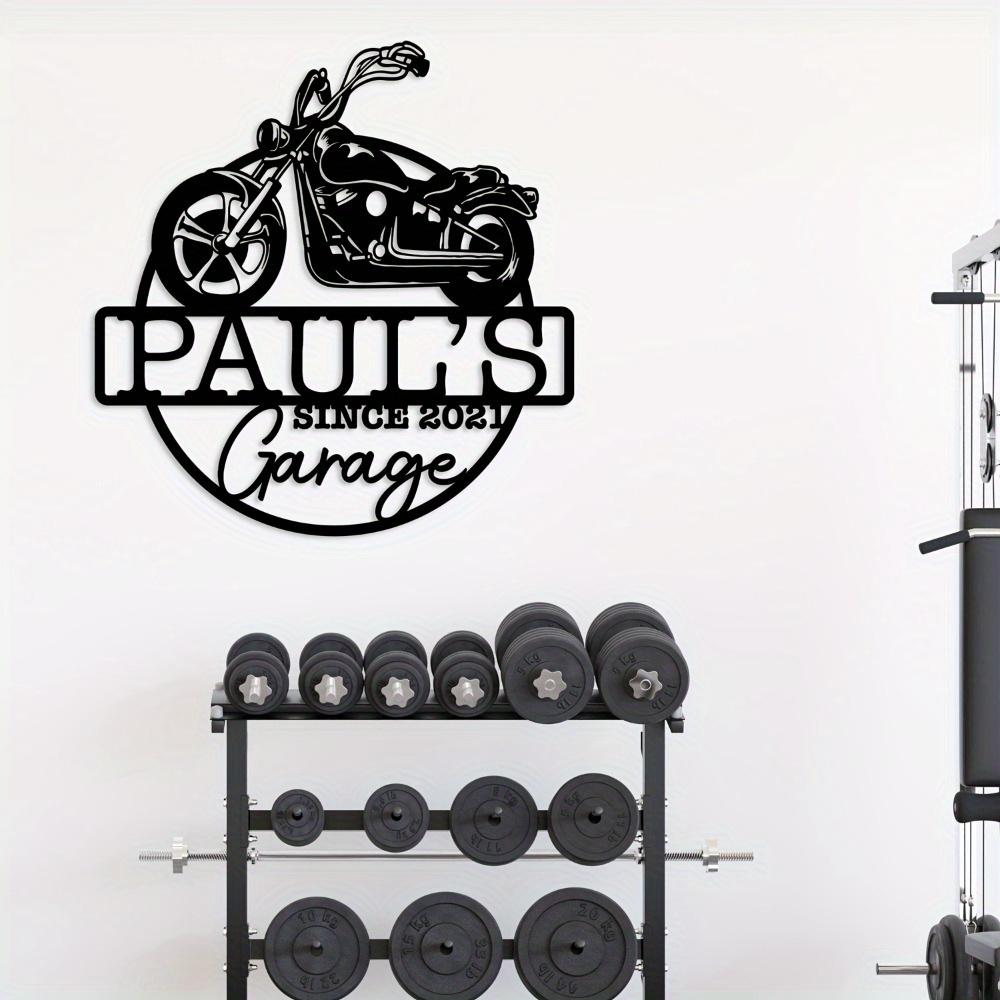 Retro Motorcycle Metal Wall Sign Personalized Garage Decor Art