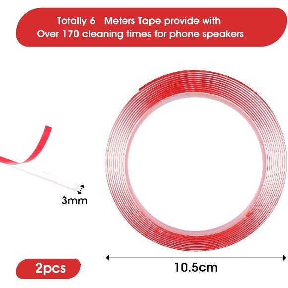 2 Pack Phone Speaker Cleaning Kit, Cleaner Tape for Phone Speaker Receiver, Adhesive Cleaning Stickers Dust Remover for Mobile Phone Hole Dust