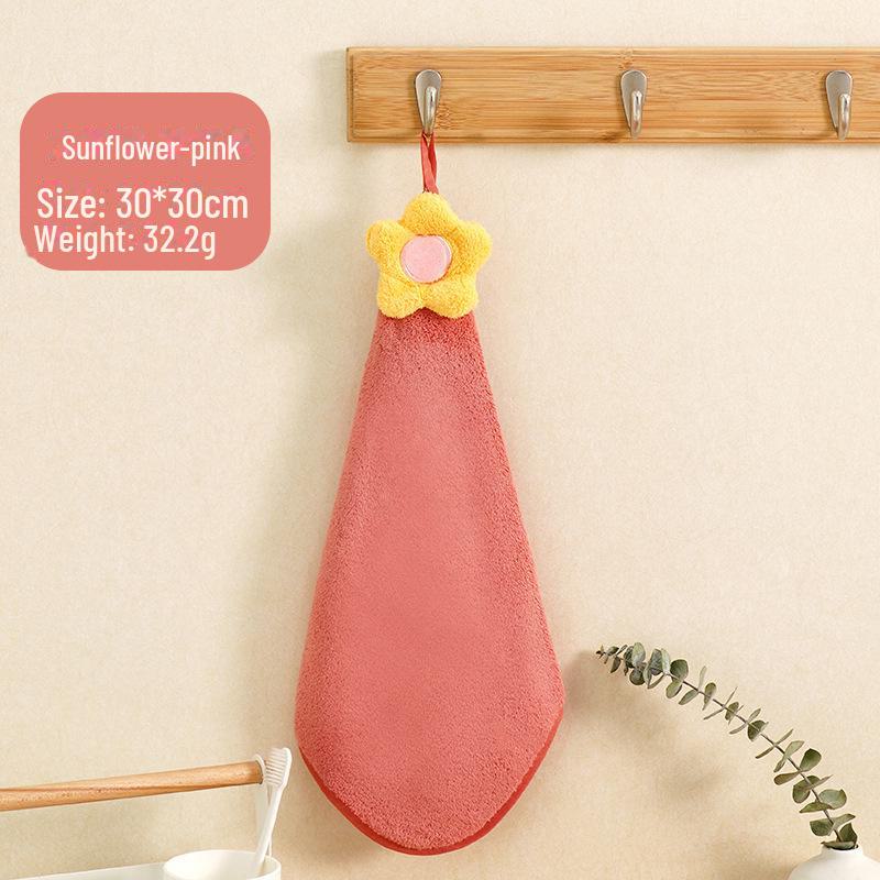 Quick-Drying Cute Coral Cartoon Towel for Bathroom/Kitchen