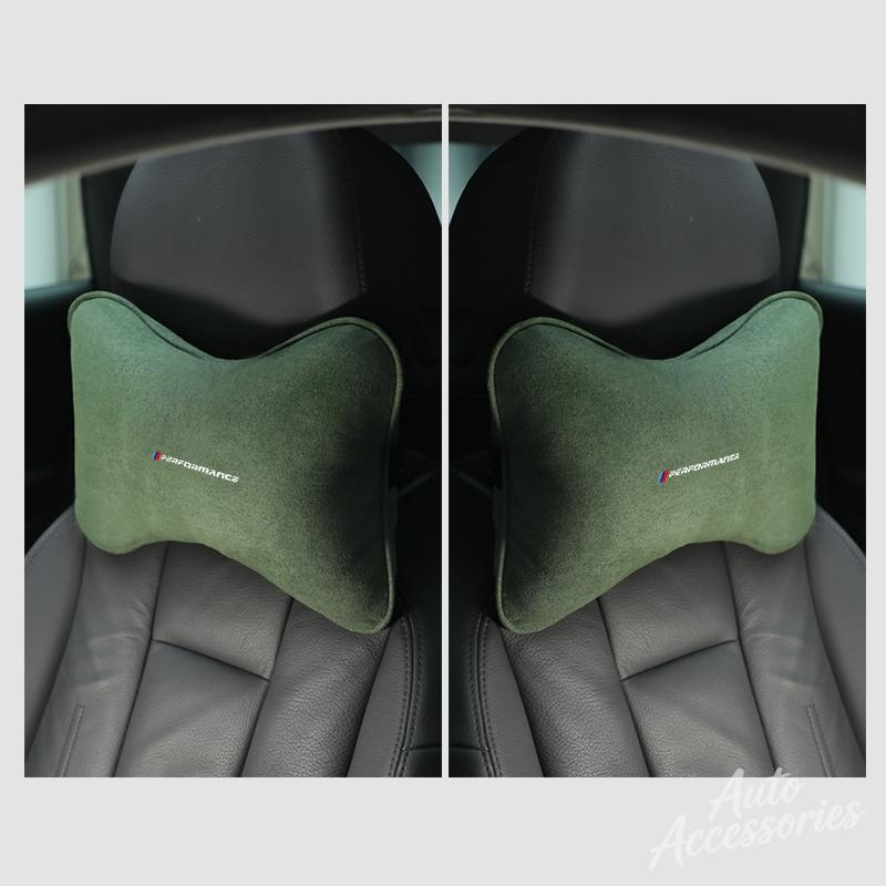 Suede Car Seat Neck Pillow Headrest Head Rest Relax Protection For Porsche Cayenne Cayman Panamera Macan Taycan Boxster stickers FU3