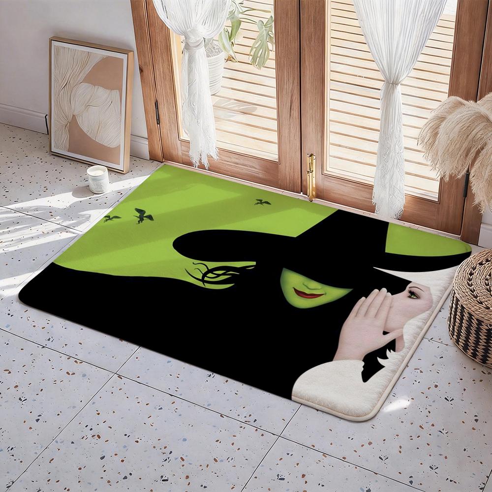 Movie W Wicked Floor Mat Eco  Flannel Doormat Non Slip Odorless Indoor Floor Rug Soft Short Plush Home Mat