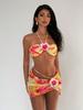 European & American Style Tie-Dye Backless Bodycon Bikini Three-Piece Set (2026 Resort Collection)
