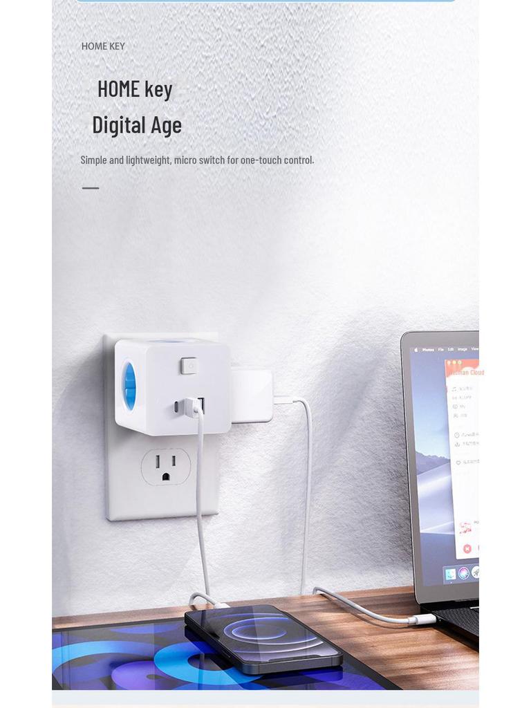 Evropský bezdrátový cestovní adaptér Magic Cube USB Plug