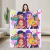 Demon KPop Blanket  Soft Funny Plush Throw Blanket For Kids Bedroom Flannel Bedspread Bed Cover