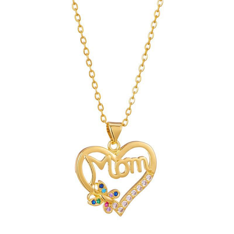 Butterfly Heart Pendant Necklace - Perfect for Mother's Day