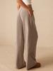 2025 Women's High-Waisted Wide-Leg Floor-Length Casual Pants - Breathable Solid Color, Slimming, Sunscreen, Multi-Occasion