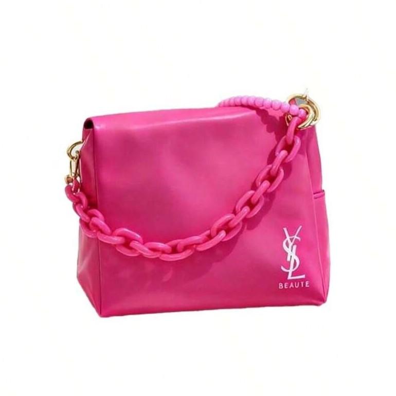 

Косметичка Yves Saint Laurent со съемными ремешками-YPU кожа многоразовый карандаш для бровей, кисть для макияжа, подводка-фломастер, сумка для помады M розовый