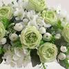 Yousheng Fake Roses Artificial Flower Bouquet Realistic Mixed Roses Peonies Dahlias with Stem for DIY Wedding Bridal Bouquet Baby Shower Home Table