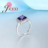 Square Shaped Big CZ Jewelry 925 Sterling Silver Color Color Ring Size 6 7 8 for Fashion Women Popular Engagement Ring Wholesale