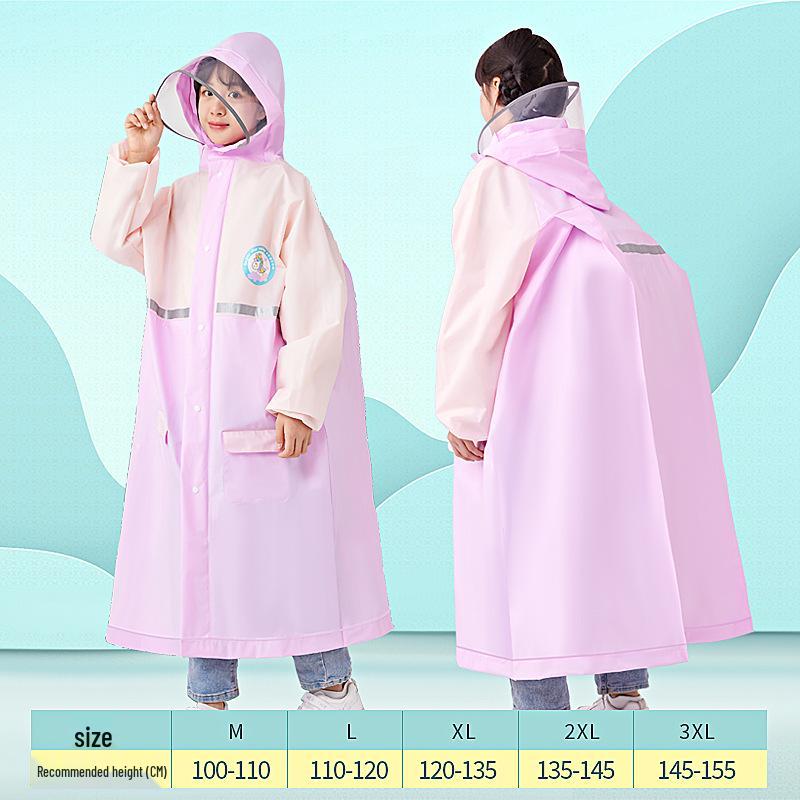 EVA Kinder-Regenmantel mit Rucksackschlitz – Sturmsicherer Poncho für Jungen & Mädchen, Perfekt für Grund- & Sekundarschüler.