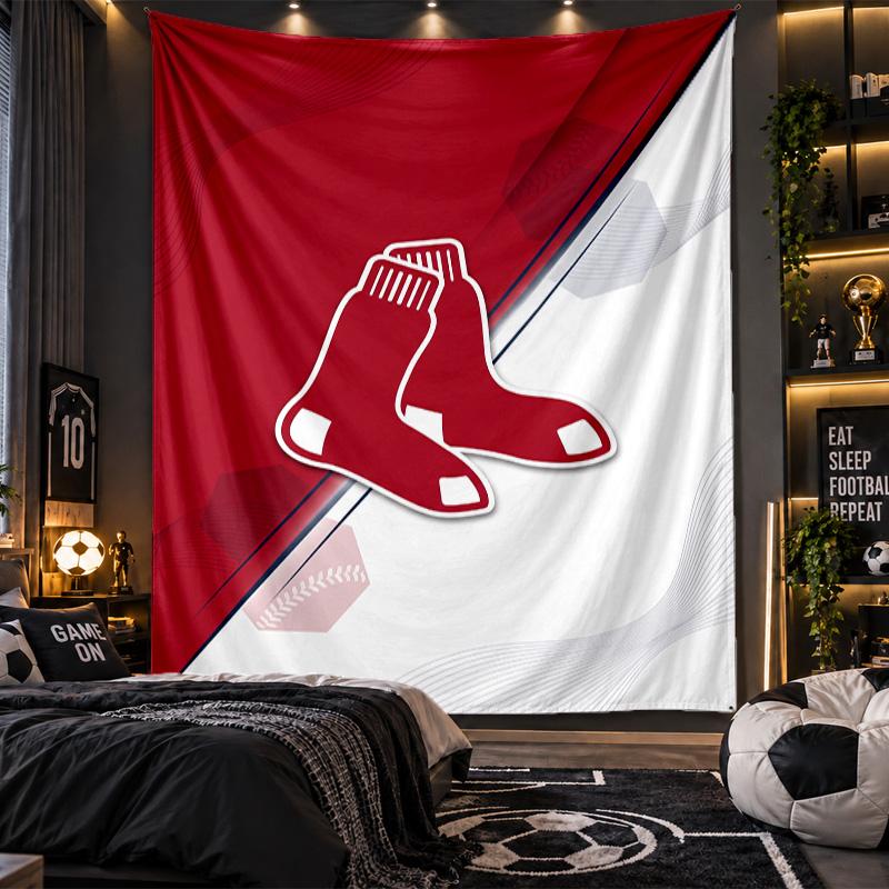 Wall Hanging Tapestry Boston Red Sox Print Cloth for Living Room Bedroom Home Decor