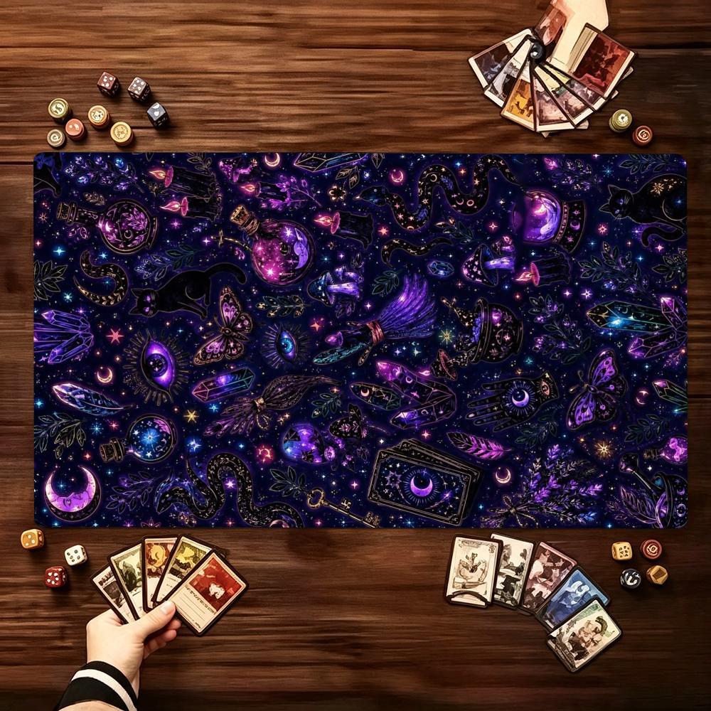 Cosmic Galaxy Swirl Art Large Game Playmat Non Slip Rubber Desk Mat For Card Gaming Laptop Keyboard Home Office Setup