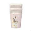 8Pcs Disposable Paper Cups Pink Castle Pattern 270ml DIY Beverage Drinking Cup Coffee for