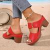 Casual Slingback Slides Shoes Women Summer Lightweight Hollow Sandals High Heels New Dress Chunky Open Toe Slippers Female