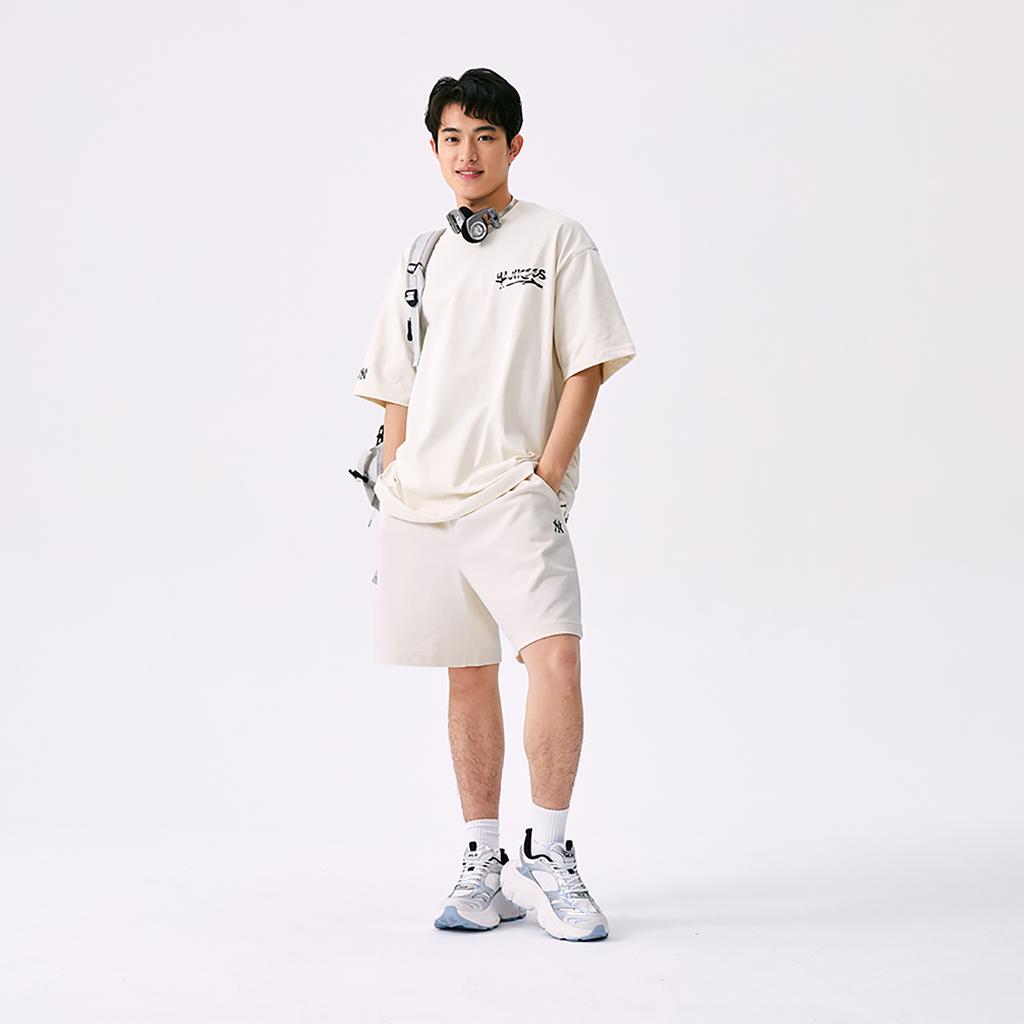 New MLB New York Yankees Basic Collection SS25 Casual Shorts Unisex Cream 3ASPB0153-50CRS