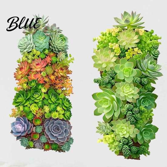 Removable Floral Wall Art 3Pcs 3D Succulents Stickers Vertical Plant Landscape Decals Waterproof PVC Mural Creative Soft Decoration Gifts Peel And