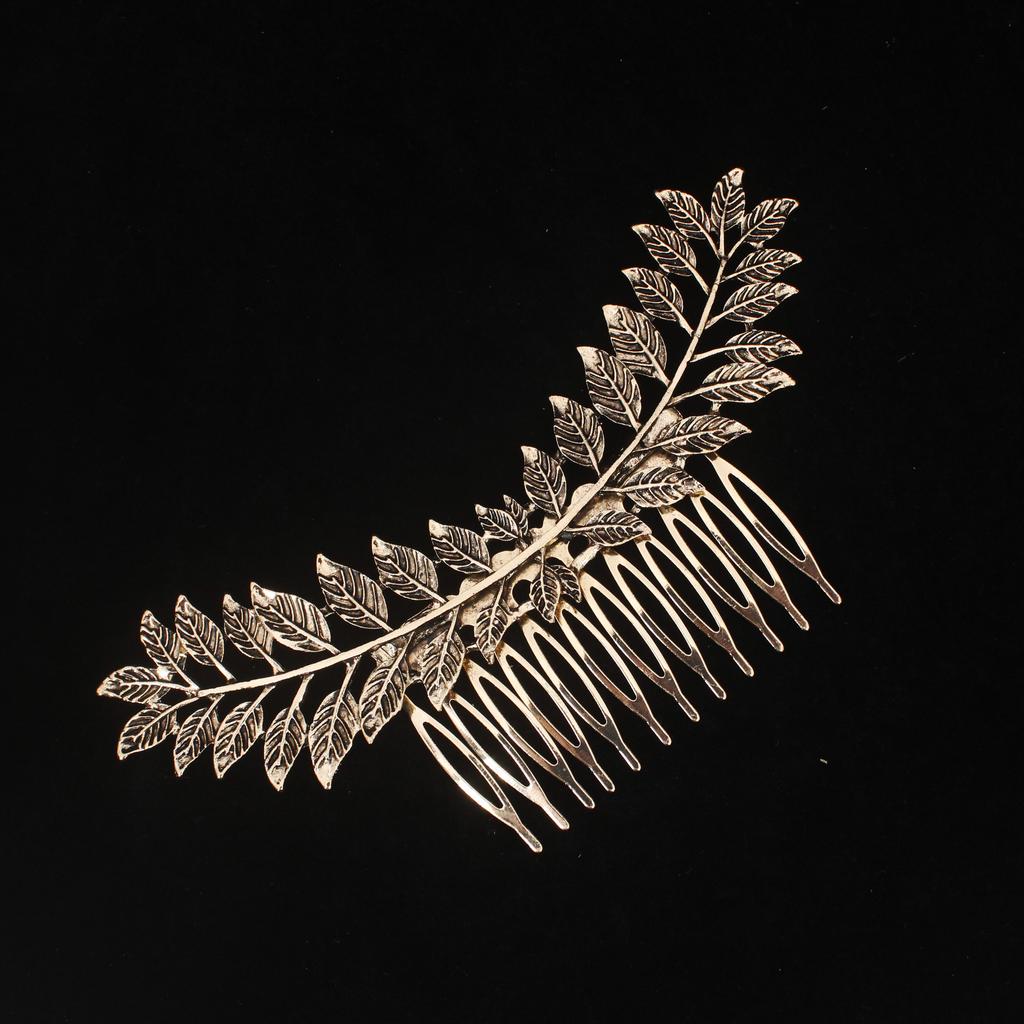 Metal Gold Color Leaf Hair Combs Hair Accessories Side Combs Straight Teeth Hairpins Clips Bridal Wedding Veil Comb Accessories