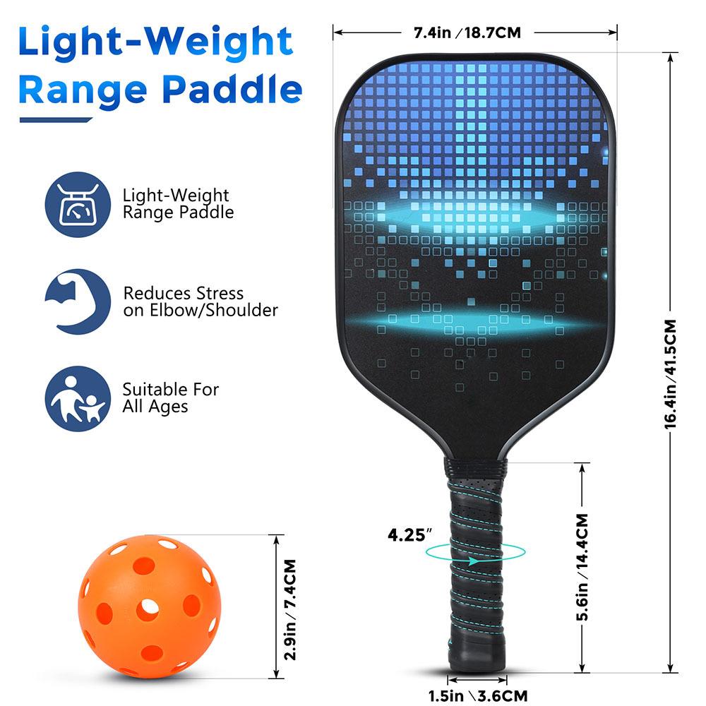 Pickleball Paddles Godkjent sett racketer Honeycomb Core 4 baller Bærbart racketdeksel Bæreveske Gavesett Innendørs Utendørs