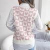 Damen Herbst- und Winter Strickpulloverweste mit Liebesmuster