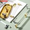 NAIERDI Acrylic Furniture Handles T-Bar Gold Crystal Cabinet Handles and Knobs Zinc Alloy Silver Door Handle Hardware