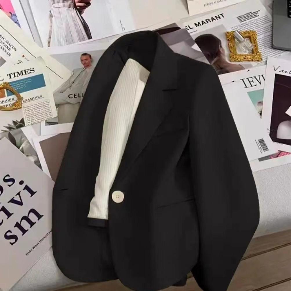 Beige Women's Short Suit Jacket - 2025 Spring/Autumn Casual Versatile Fashion