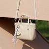 Real Crystal Vegetable Tanned Leather Handbag Female Design Sense High Sense Shoulder Messenger Bag Versatile Commuter Tote Bag