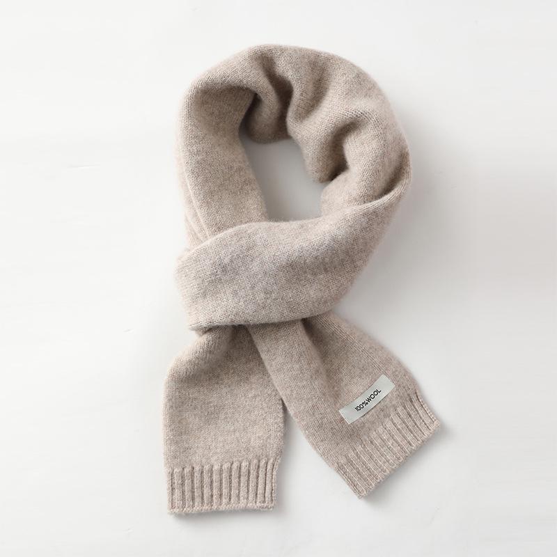 Dziecięcy szalik z dzianiny 100% wełny, uniwersalny komin w stylu koreańskim dla chłopców i dziewcząt, idealny na jesień/zimę.