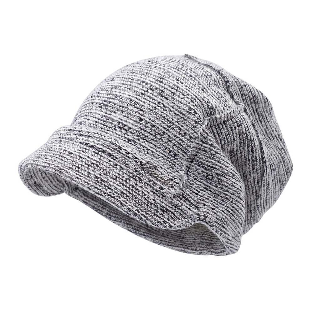 Warm Slouchy Beanie Thick Knit Pullover Hat Visor Bonnet Hat Winter Warm Cap Ladies