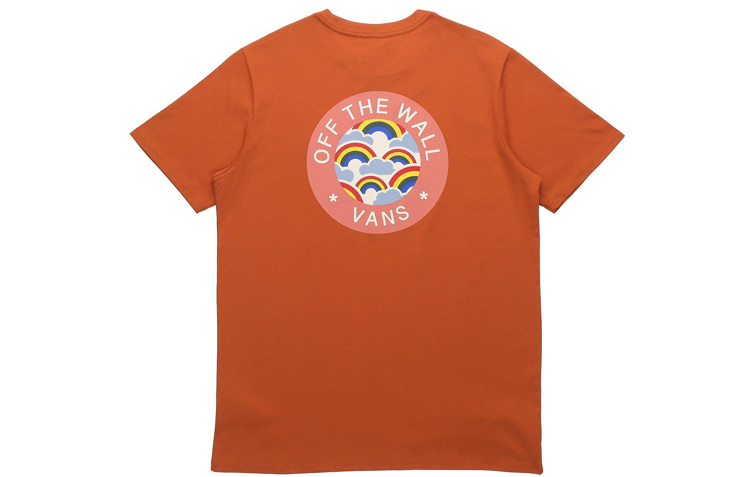 Vans T Shirts Women s Orange Crew Neck Moderate Straight Fit VN0A54INUXS XS