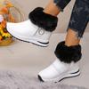 Fashion Snow Boots Female 2025 Winter New Short Tube Padded Warm Shoes for Women Casual Inner Heighten High Heels Cotton Ankle Boots