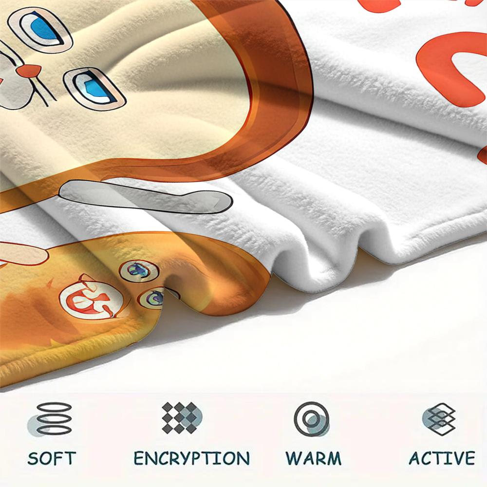 1PC Bread Thief Print Flannel Blanket, High quality All Seasons, Home Decor, Warmth and Comfort, Perfect for Christmas Gifts