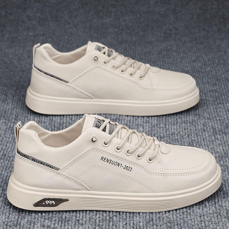 

Мужская обувь весна новые дышащие нишевые туфли для доски универсальные маленькие белые туфли кожаная поверхность водонепроницаемые трендовые туфли с одной педалью мужские 44 хаки