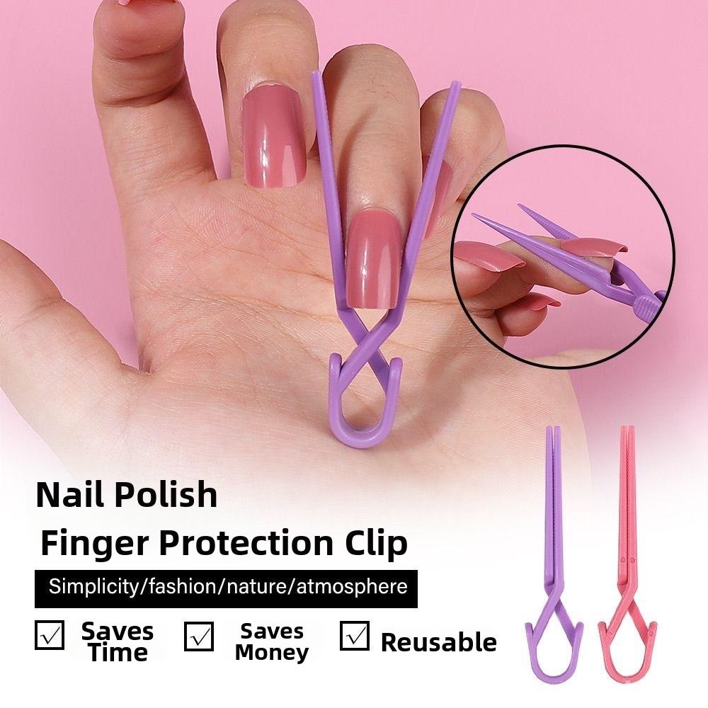 20pcs Pink Purple Nail Painting Protection Clip for Manicure Tools