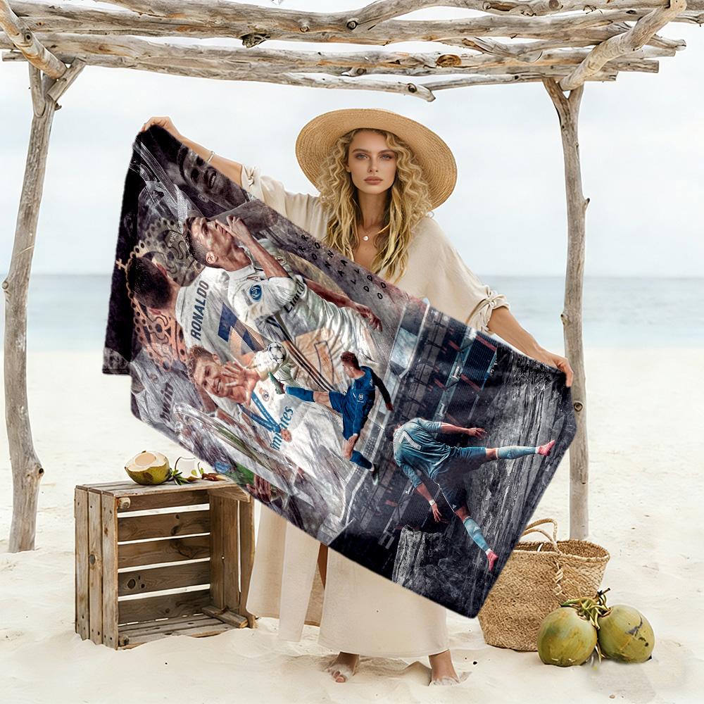 Ronaldo's Endurance Motivates Beach Towel High Absorbency & Quick-Dry Comfortable Lightweight Perfect for Traveling Yoga Camping and Swimming