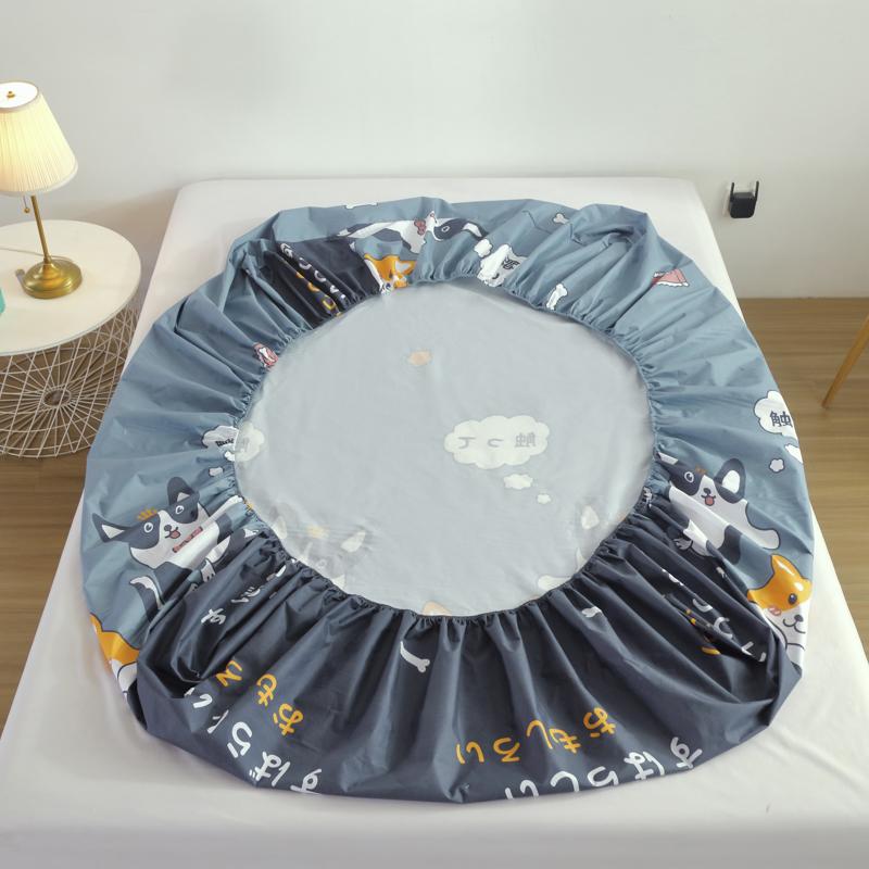 Kuup-Polyester 360° waterproof Cartoon Fitted Sheet Only(no pillowcase) Elastic Band Around Mattress Cover King Size Bed Cover