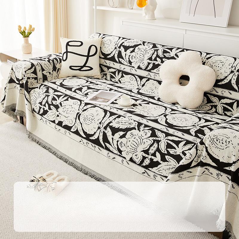 High-Grade Chenille Floral Sofa Towel Winter Thickened Sofa Cover All-Inclusive Universal Universal Cover Cloth Anti-Cat Scratching Blanket