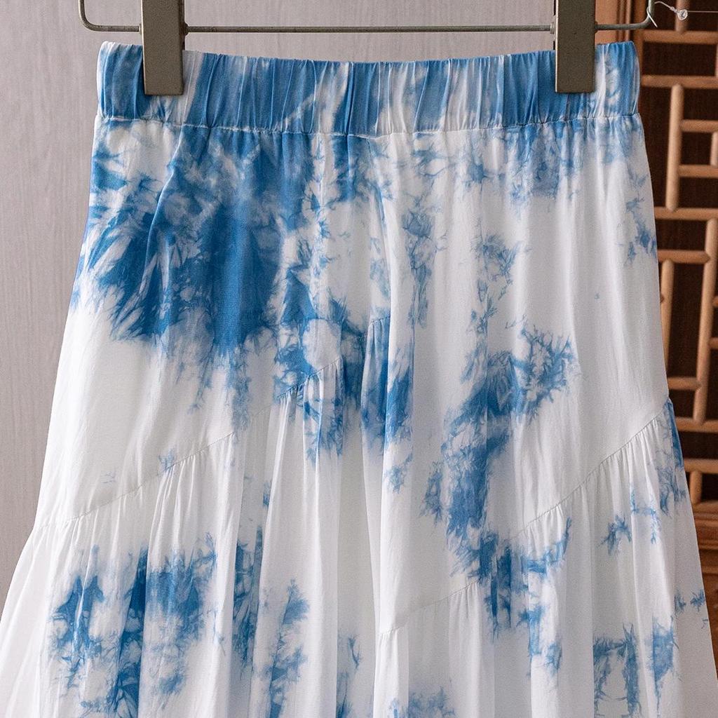 Yunnan Handmade Summer Korean-Style Women's Irregular Slimming Cotton Skirt