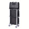 No Assembly Foldable Service Carts with Wheels 3 Tier Portable Utility Rolling Tool Garage Cart Collapsible Storage Cart