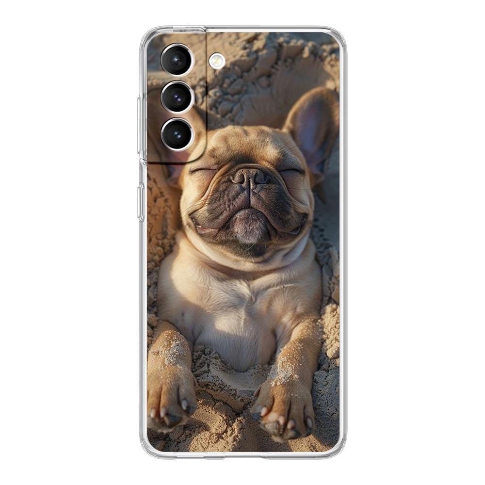 Phone Case For Samsung Galaxy S25 Edge S24 S23 FE S22 Ultra S20 S21 5G S10 Plus S10E Soft Clear Cover French Bulldog Dog Pet