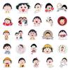 Chibi Maruko-chan Sticker Set: 50 Sheets of Japanese Anime Character Decorations for Journals, Stationery, and Suitcases