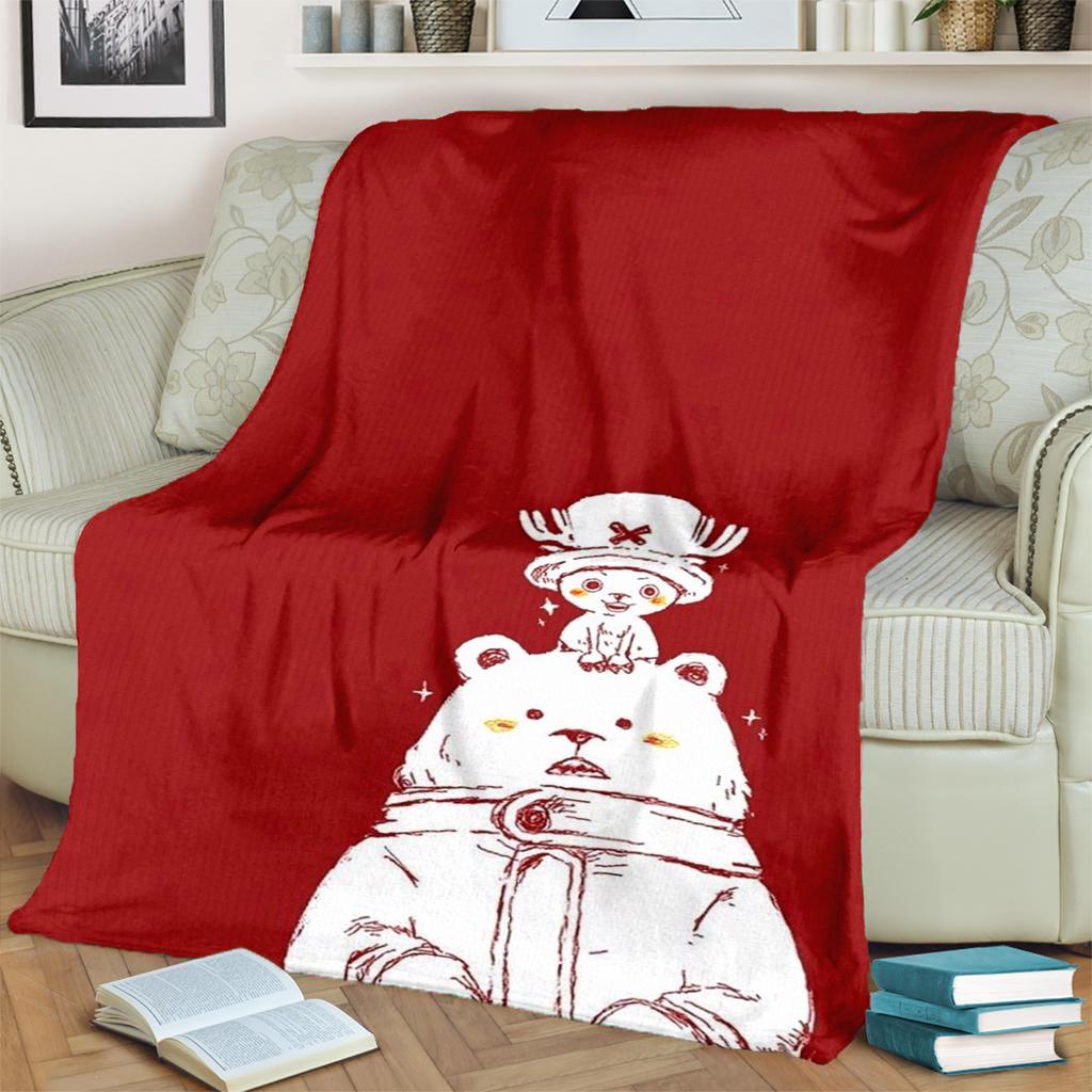 Comfortable Flannel Blanket "ONE PIECE" Print Warm for Sofas, Beds, Chairs and Travel