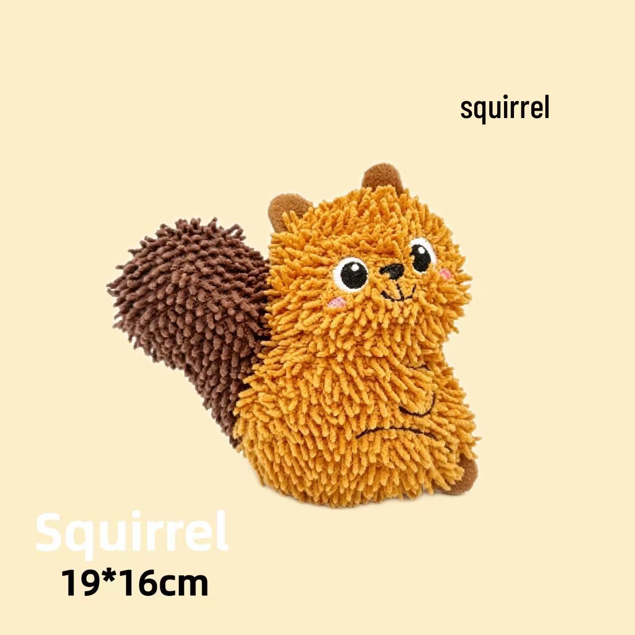 FOFOS Two Fu Li Zoo Plush Dog Toys - Durable, Fluffy, Sounding Mop Toys for Small and Medium Dogs