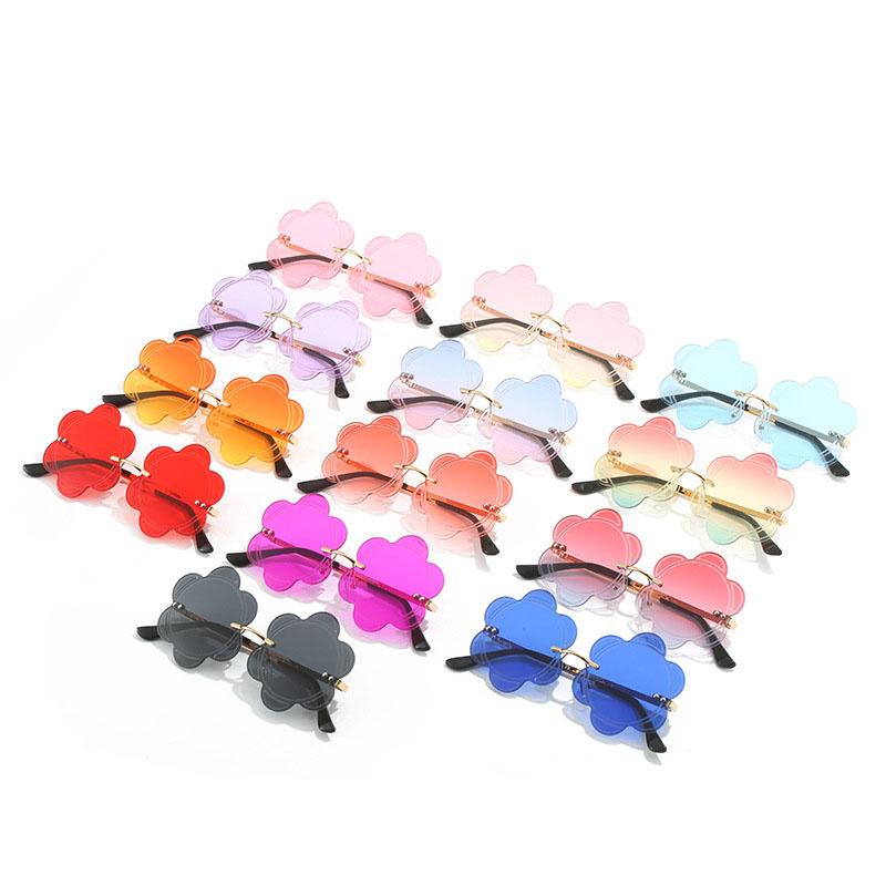 Flower Shape Sunglasses for Women New Fashion Rimless Metal Leg Designer Sunglasses Woman Korean Style Female Sunglass