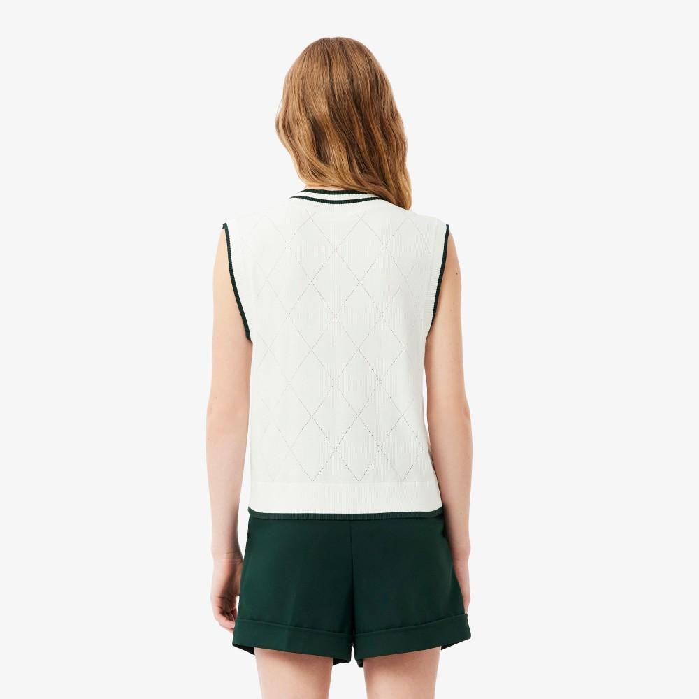 [lacoste] Women's Golf Argyle Pattern Sweater Vest AF9602-55N0LP