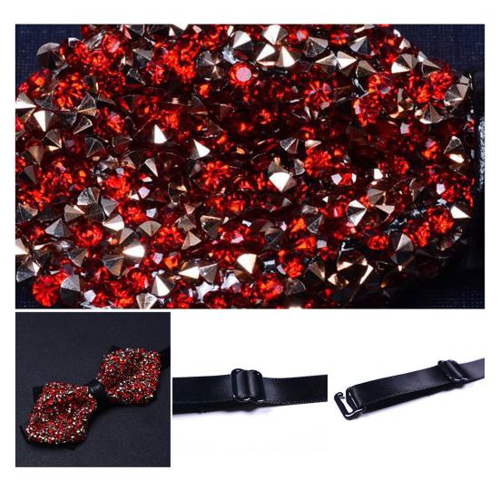 Bow Tie Sparkling Rhinestones Decor Sharp Corner Design Bow Tie Weddings Business Parties Suit Accessories