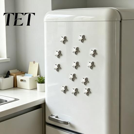 Mini Fridge Magnet 5/10/15/20Pcs Star Refrigerator Magnet, 3D Five-Pointed Room Decor Accessories Decorative Memo Note Holder for Kitchen Office