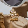 European and American Pearl Ring Titanium Steel Does Not Fade Jewelry Butterfly Ring Explosion
