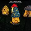 Solar LED Mushroom House Statue Decor Lamp Easy To Install Landscape Light for Patio Pathway Yard Holiday Gifts Travel Outing