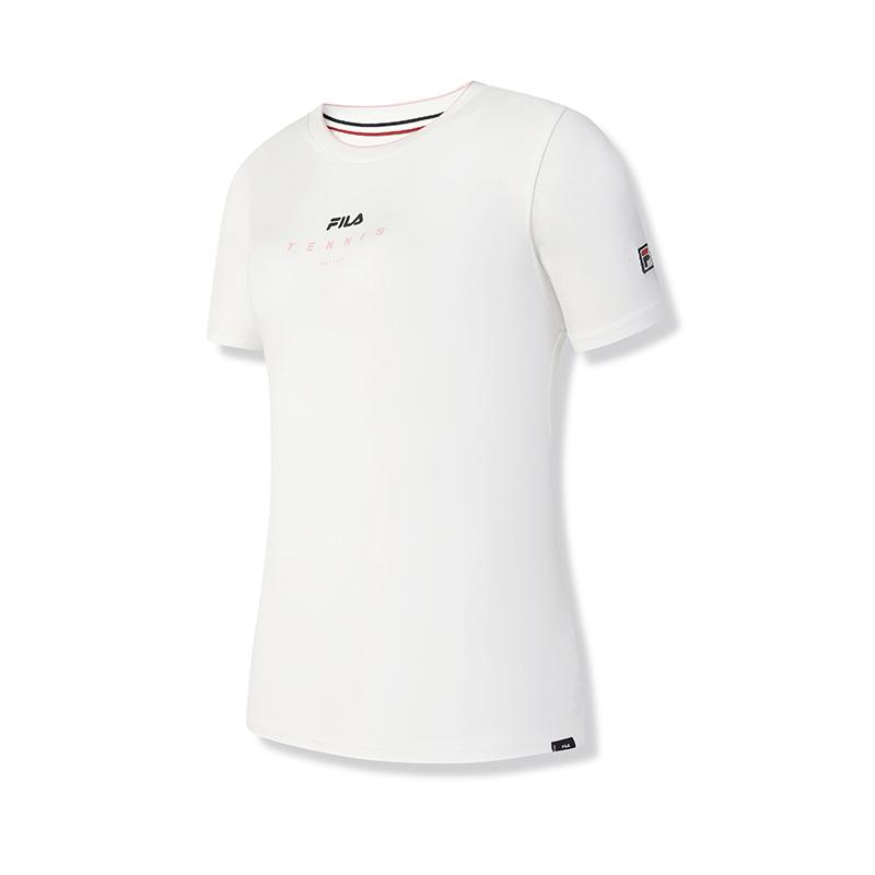 New FILA TENNIS Regular T Shirt Women's Jade White A11W523102F-WT