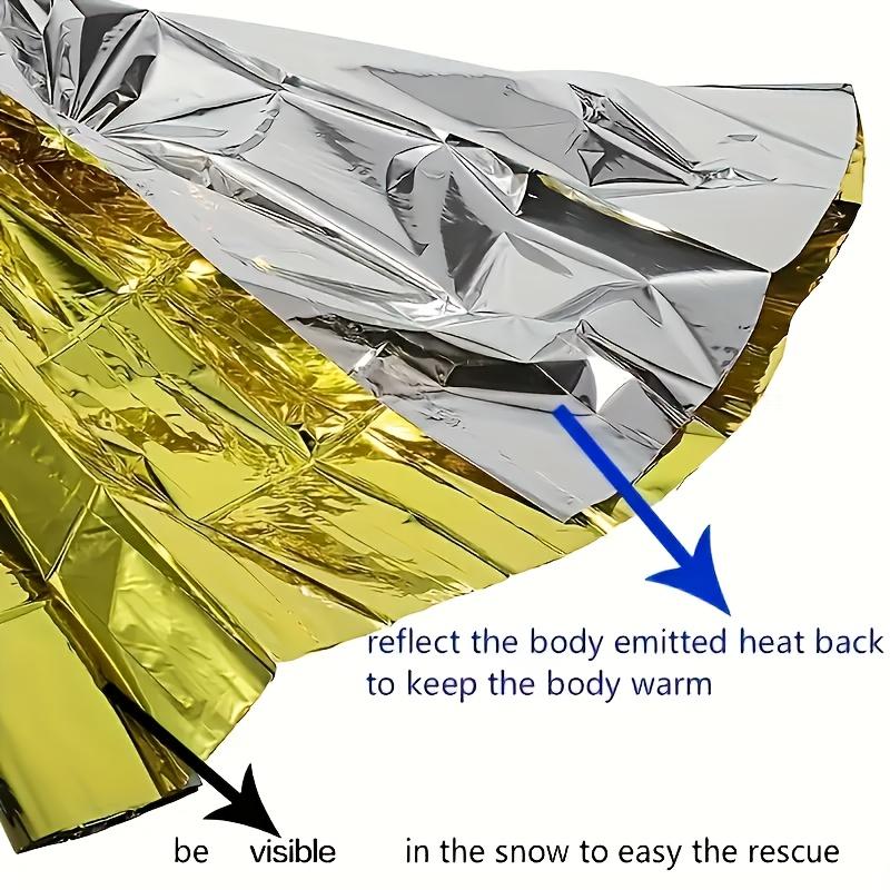 Emergency Blanket For Heat Preservation, Waterproof And Windproof, Suitable For Outdoor Camping, Hiking, Survival, Rescue, And Sun Protection